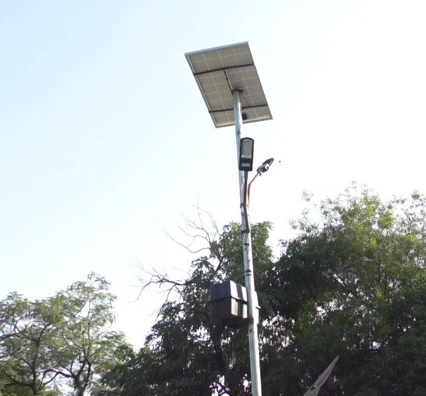 TEMPLE ILLUMINATED WITH SOLAR LIGHTS IN BHIKAMPUR BKT LUCKNOW